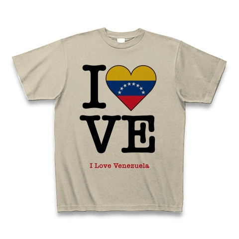 商品詳細 ベネズエラの国旗をハート型にデザインしたアイラブベネズエラ ベネズエラを愛してる Tシャツ シルバーグレー デザインtシャツ通販clubt