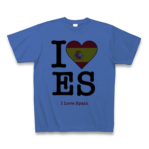 商品詳細 スペインの国旗をハート型にデザインしたアイラブスペイン スペインを愛してる Tシャツ ミディアムブルー デザインtシャツ通販clubt
