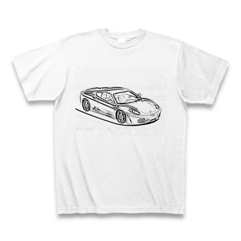 商品詳細 車イラストシリーズ フェラーリ Tシャツ ホワイト デザインtシャツ通販clubt