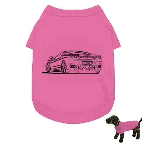 商品詳細 車イラストシリーズ フェラーリ ドッグウェア ピンク デザインtシャツ通販clubt