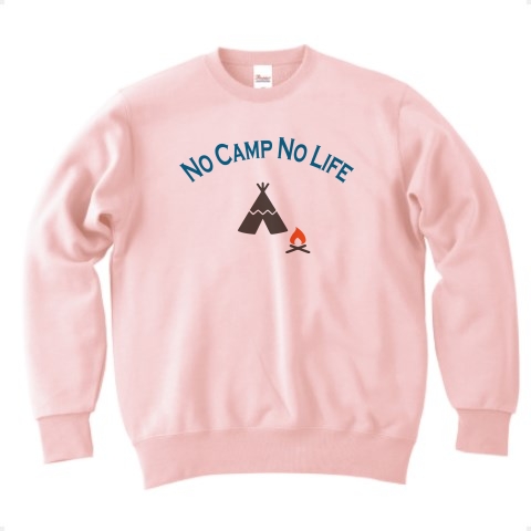 商品詳細 キャンプがないと生きている意味なし No Camp No Life 英語のシンプルロゴ Tシャツデザイン Zipangu49er キャンプ ソロ 野外 焚き火 アウトドア ギア ひろし トレーナー ライトピンク デザインtシャツ通販clubt