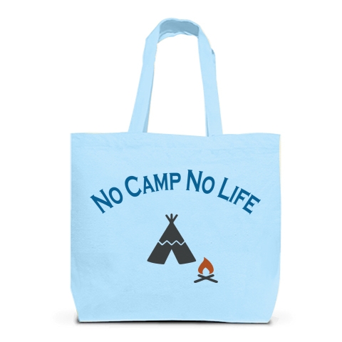 商品詳細 キャンプがないと生きている意味なし No Camp No Life 英語のシンプルロゴ Tシャツデザイン Zipangu49er キャンプ ソロ 野外 焚き火 アウトドア ギア ひろし トートバッグl ライトブルー デザインtシャツ通販clubt