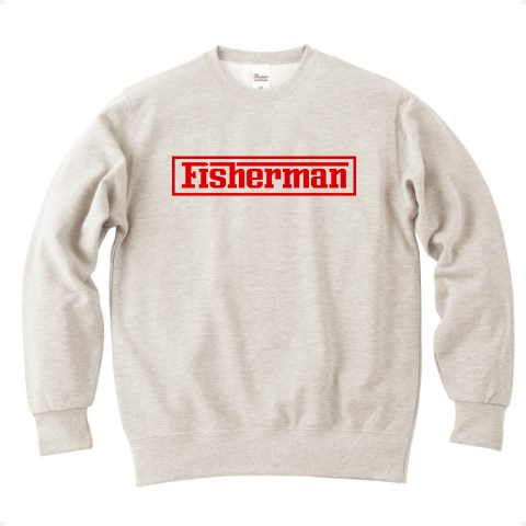 商品詳細 漁師 釣り師専用 Fisherman 英語のシンプルロゴ Tシャツデザイン Zipangu49er 漁師の兄貴におすすめ トレーナー オートミール デザインtシャツ通販clubt