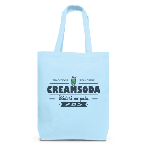 商品詳細 クリームソーダ Cream Soda かわいいフォントのシンプルロゴ Tシャツデザイン Zipangu49er メロンソーダ イラスト 入り トートバッグm ライトブルー デザインtシャツ通販clubt