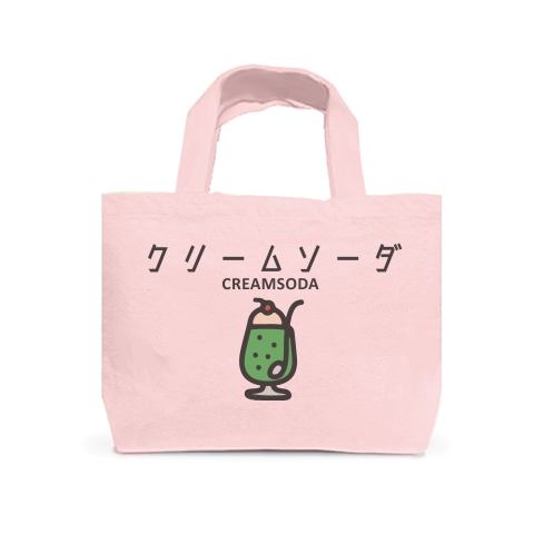 商品詳細 クリームソーダ Vol2 Cream Soda かわいいフォントのシンプルロゴ Tシャツデザイン Zipangu49er メロンソーダ イラスト入り トートバッグs ライトピンク デザインtシャツ通販clubt