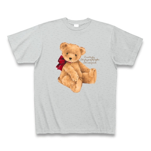 商品詳細 可愛いクマ Tシャツ Pure Color Print グレー デザインtシャツ通販clubt