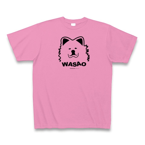 ブサかわ人気犬“わさお”のほほん顔｜Tシャツ｜ピンク