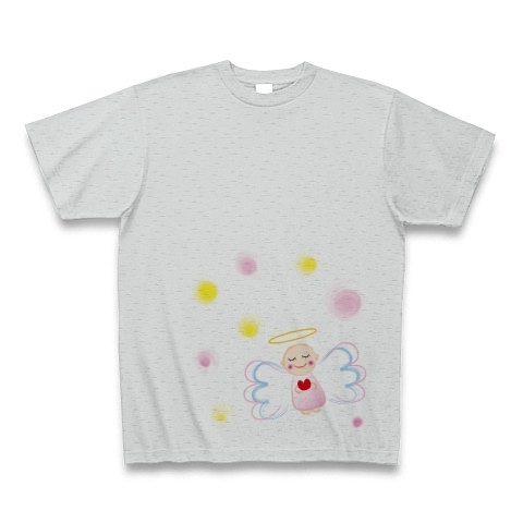 商品詳細 かわいい天使のイラスト Tシャツ グレー デザインtシャツ通販clubt