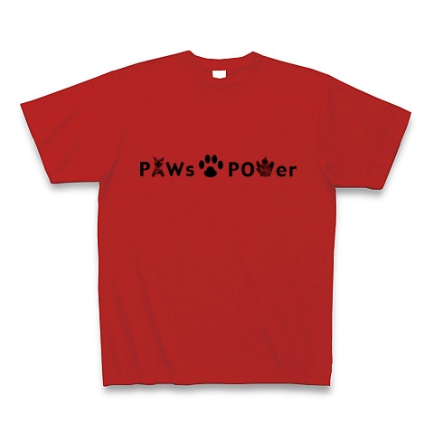 肉球 Paws Power2｜Tシャツ｜レッド