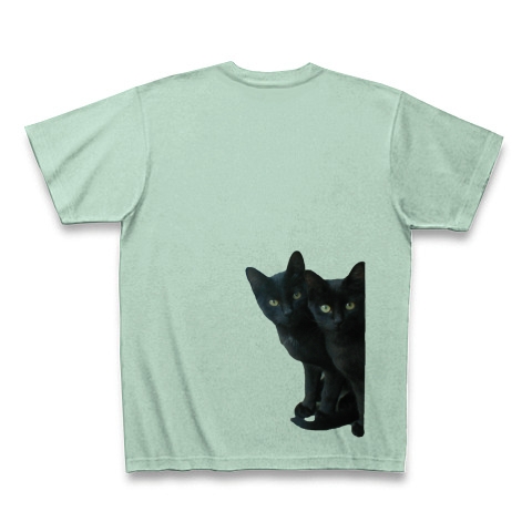 黒猫は見た・バックプリント ｜Tシャツ｜アイスグリーン