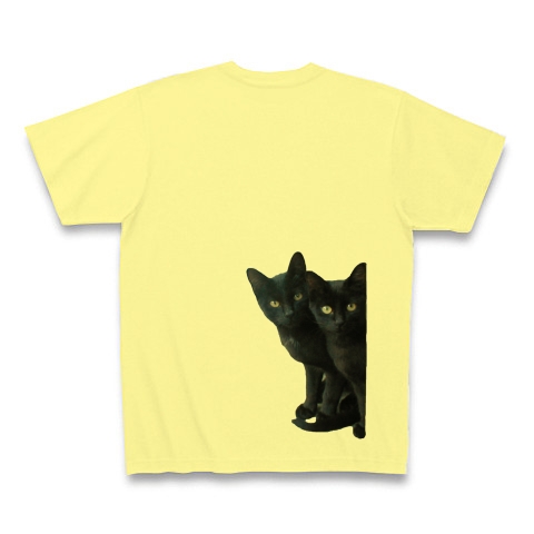 黒猫は見た・バックプリント ｜Tシャツ｜ライトイエロー