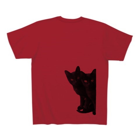 黒猫は見た・バックプリント ｜Tシャツ｜ガーネットレッド