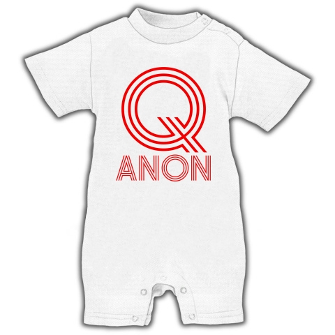 商品詳細 Qアノン Q Anon 赤文字 ベイビーロンパース ホワイト デザインtシャツ通販clubt