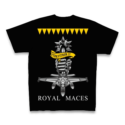 VFA-27“Royal Maces”｜Tシャツ Pure Color Print｜ブラック
