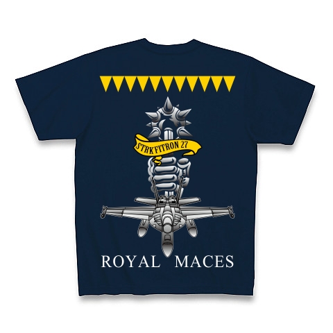 VFA-27“Royal Maces”｜Tシャツ Pure Color Print｜ネイビー