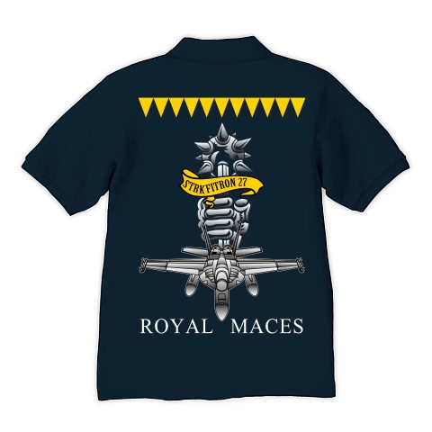 VFA-27“Royal Maces”｜ポロシャツ Pure Color Print｜ネイビー
