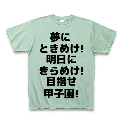 商品詳細 夢にときめけ 明日にきらめけ 目指せ甲子園 Tシャツ アイスグリーン デザインtシャツ通販clubt