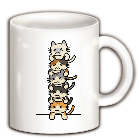 猫猫猫猫猫｜マグカップ｜ホワイト
