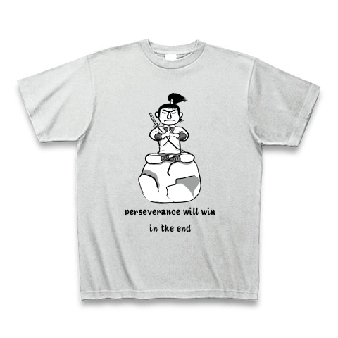 商品詳細 ことわざ 石の上にも三年 グッズ Tシャツ Pure Color Print アッシュ デザインtシャツ通販clubt