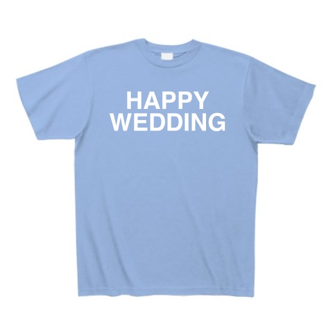 商品詳細 Happy Wedding ハッピーウェディング 白ロゴ Tシャツ Pure Color Print サックス デザインtシャツ通販clubt