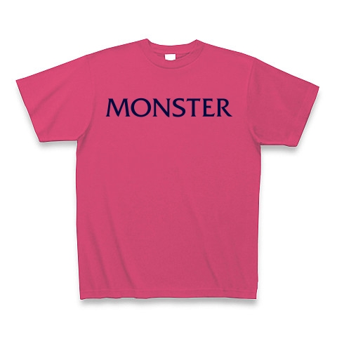 商品詳細 Monster モンスター 文字のみ ネイビーロゴ Tシャツ Pure Color Print ホットピンク デザインtシャツ通販clubt