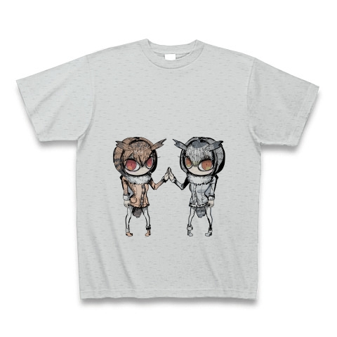 商品詳細 コノハ博士とミミ助手 けものフレンズ Tシャツ グレー デザインtシャツ通販clubt