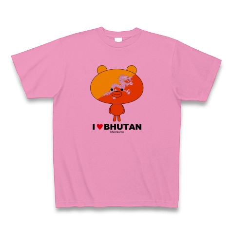 商品詳細 I Love ブータン 国旗のマークマ Tシャツ ピンク デザインtシャツ通販clubt