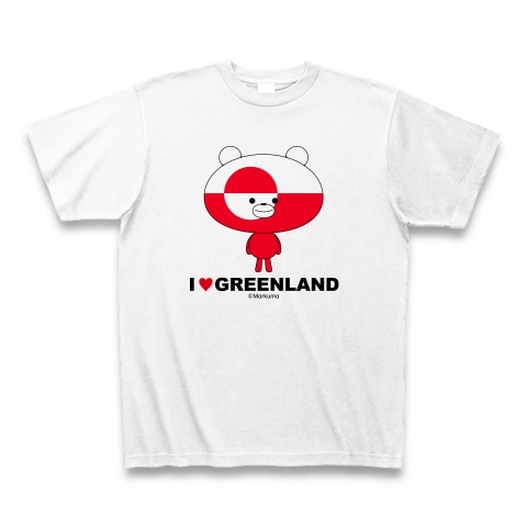 商品詳細 I Love グリーンランド 国旗のマークマ Tシャツ ホワイト デザインtシャツ通販clubt