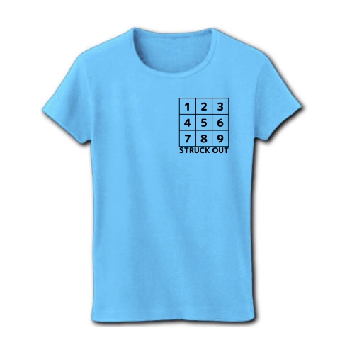 商品詳細 ストラックアウト ブラックバックゲームタイプ レディースtシャツ ライトブルー デザインtシャツ通販clubt