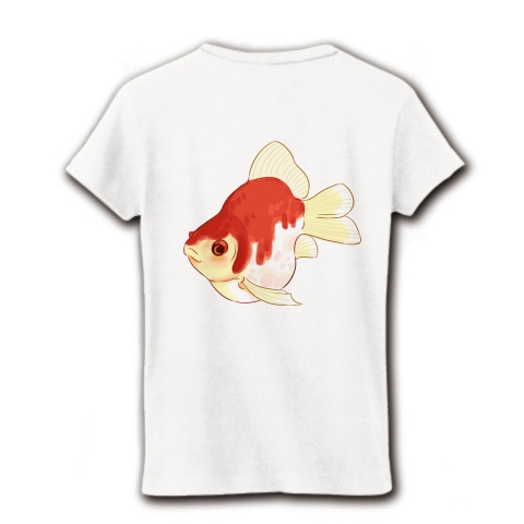 商品詳細 福だるま 金魚 背面 レディースtシャツ ホワイト デザインtシャツ通販clubt