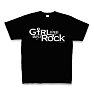 Girl sings Boy's Rock ロゴ(白) Tシャツ Pure Color Print(ブラック)