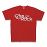 Girl sings Boy's Rock ロゴ(白) Tシャツ Pure Color Print(レッド)