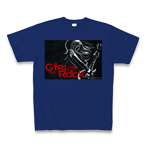 Girl Sings Boy's Rock イメージピクチャー(レーベルロゴ：白)｜Tシャツ Pure Color Print｜ロイヤルブルー