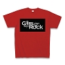 Girl sings Boy's Rockロゴ(ホワイトXブラック) Tシャツ Pure Color Print(レッド)
