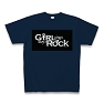 Girl sings Boy's Rockロゴ(ホワイトXブラック) Tシャツ Pure Color Print(ネイビー)