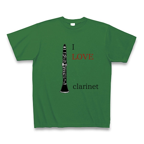 商品詳細 楽器 音楽loveシリーズ クラリネットclarinet Tシャツ Pure Color Print グリーン デザインtシャツ通販clubt