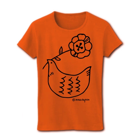 商品詳細 北欧風の鳥のイラスト レディースtシャツ オレンジ デザインtシャツ通販clubt