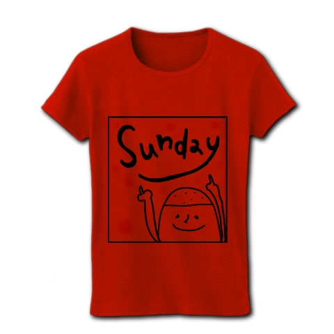 商品詳細 いくおくんの曜日イラスト日曜日 レディースtシャツ レッド デザインtシャツ通販clubt