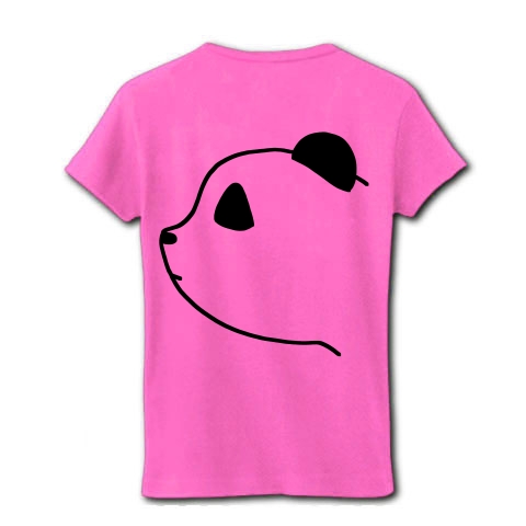 商品詳細 パンダの横顔 レディースtシャツ ピンク デザインtシャツ通販clubt