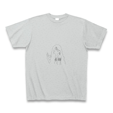 商品詳細 手書きイラスト 女の子 Tシャツ グレー デザインtシャツ通販clubt