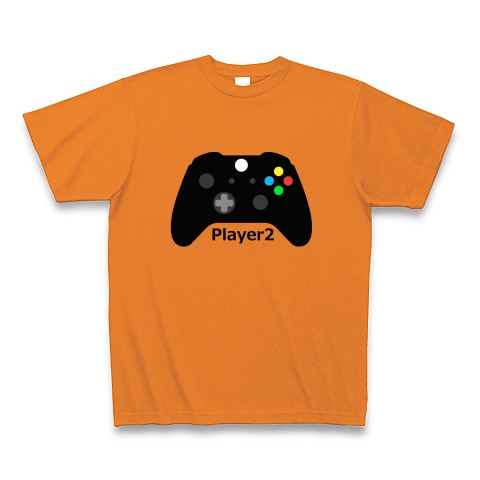 商品詳細 ゲームコントローラー Player Tシャツ Pure Color Print オレンジ デザインtシャツ通販clubt