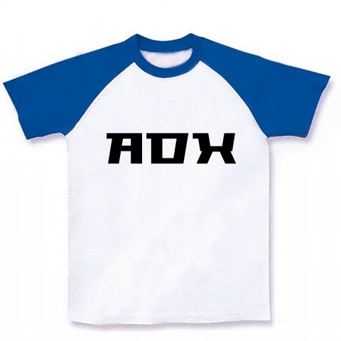 ADX｜ラグランTシャツ｜ホワイト×ロイヤルブルー