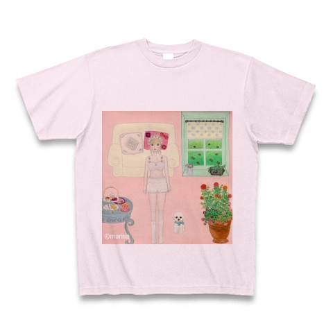 商品詳細 ガーリーな女の子の部屋 手書きイラスト Tシャツ ピーチ デザインtシャツ通販clubt