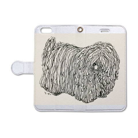 商品詳細 かしこい プーリー犬 アクリル画 Iphone6 6s手帳型レザーケース ホワイト デザインtシャツ通販clubt