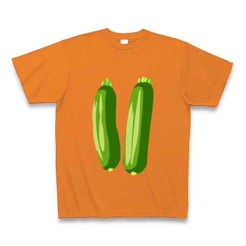 商品詳細 ズッキーニイラストtシャツ お野菜シリーズ Tシャツ Pure Color Print オレンジ デザインtシャツ通販clubt