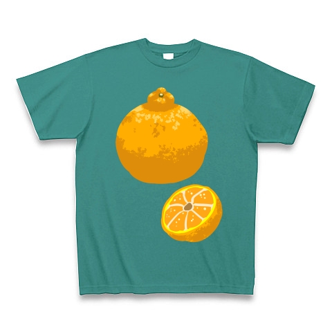 商品詳細 デコポン みかんイラストグッズ 果物 お野菜シリーズ Tシャツ Pure Color Print ピーコックグリーン デザインtシャツ通販clubt