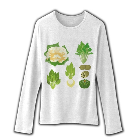 商品詳細 冬野菜イラストグッズ２ 果物 お野菜シリーズ ファインフィットロングスリーブtシャツ ホワイト デザインtシャツ通販clubt