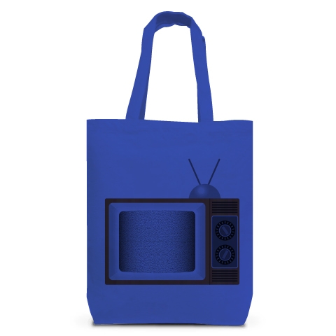 商品詳細 レトロでリアルなテレビのイラスト 砂嵐ノイズの画面 トートバッグm ロイヤルブルー デザインtシャツ通販clubt