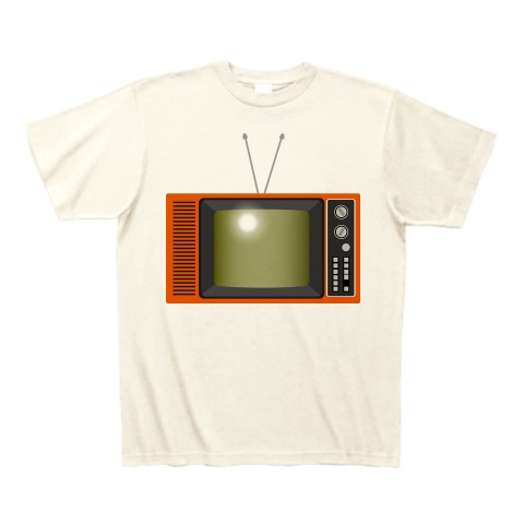 商品詳細 レトロな昭和の可愛いテレビのイラスト Tシャツ アイボリー デザインtシャツ通販clubt