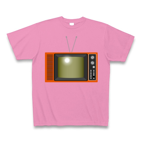 商品詳細 レトロな昭和の可愛いテレビのイラスト Tシャツ Pure Color Print ピンク デザインtシャツ通販clubt